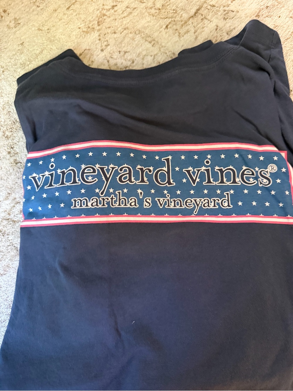 M - men’s Vineyard Vines Navy Martha's Vineyard Logo Tee long sleeve